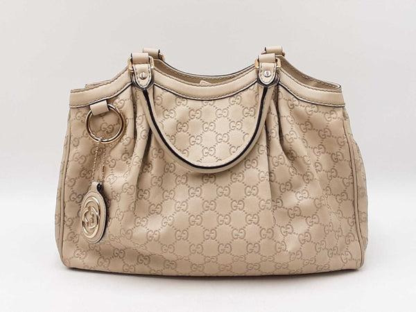 Gucci Sukey Medium Tote Bag In Mystic White Guccissima Leather Fw1125lrxdu