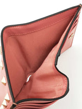 Valentino Garavani Rockstud Compact Bifold Wallet In Pink Leather Fw0926lcrdu