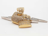 5.17 Cttw Diamonds 10k Two-tone Gold 22.4g Lightning Bolt Pendant Do0725oxzxde