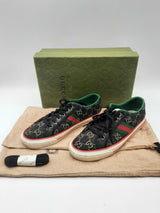 Gucci 606110 Tennis 1977 Gg Black Denim Low Top Trainers Size 39+ Do0724lrxde