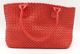 Bottega Veneta Red Intrecciato Leather Cabat Tote Bag Eb0326lwxzde