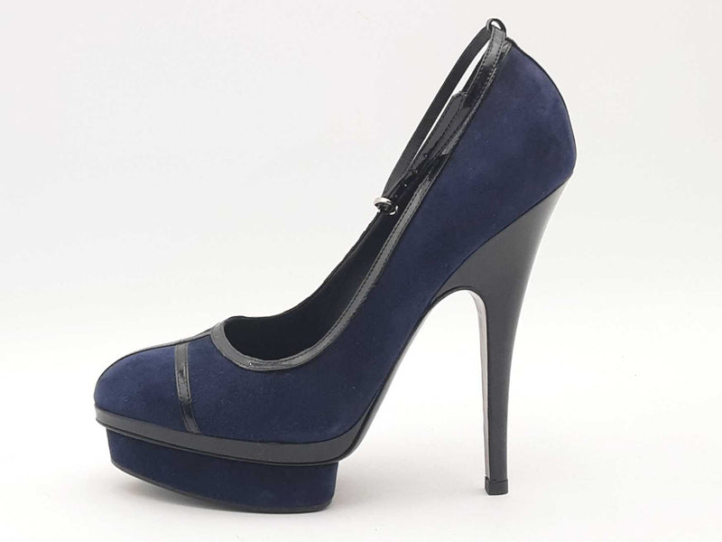 Saint Laurent Navy And Black Courts Blue High Heels Size Eu 38.5 Aa0525czsa