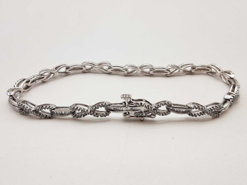 3.00 Cttw Diamonds 10k White Gold 8.3g Tennis Bracelet Do0225ixzde