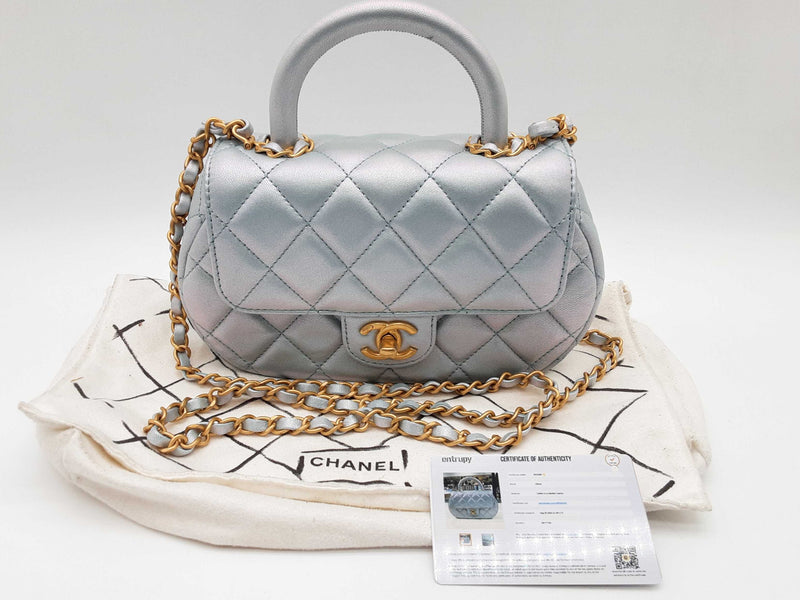 Chanel 24c Coco Light Blue Iridescent Quilted Leather Crossbody Bag Do0925pxzxde