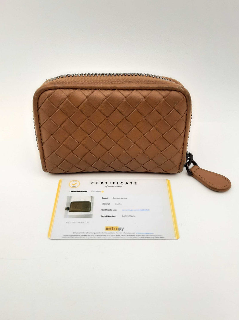 Bottega Veneta Brown Intrecciato Leather Zip-around Wallet Fw0823lorsa