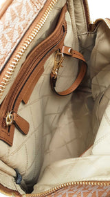 Michael Kors Rhea Small Zip Backpack In Signature Logo Coated Canvas Fw0326czsa