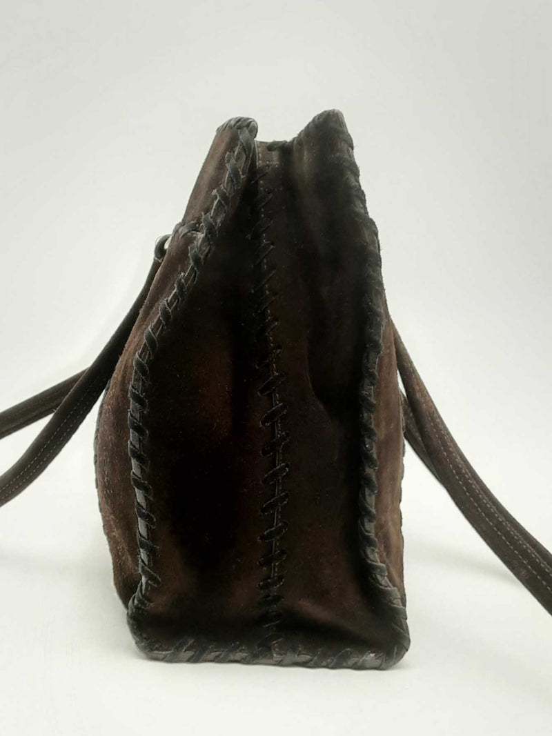 Prada Dark Brown Suede Tote Bag Eb0225lrxsa