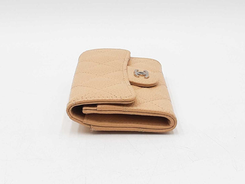 Chanel Classic Flap Card Holder In Beige Quilted Caviar Leather Fw0925wzxdu