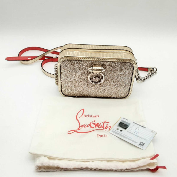 Christian Louboutin Rubylou Mini Glitter Cubiste Crossbody Lh1024wrxde