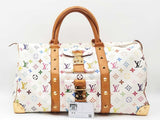 Louis Vuitton X Takashi Murakami Keepall 45 In White Multicolor Monogram Coated Canvas Fw0726lcrxdu