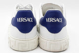 Versace Greca Detail White & Blue Leather Sneakers Sneakers Size 40 Eb1025exdu
