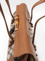 Gucci Gg Monogram Canvas Bamboo Bullet Satchel Bag Eb1225lerdu