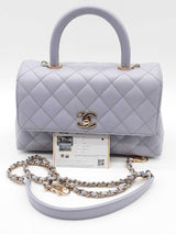 Chanel Lavender Quilted Caviar Coco Top Handle Bag Eb1225pxxzde