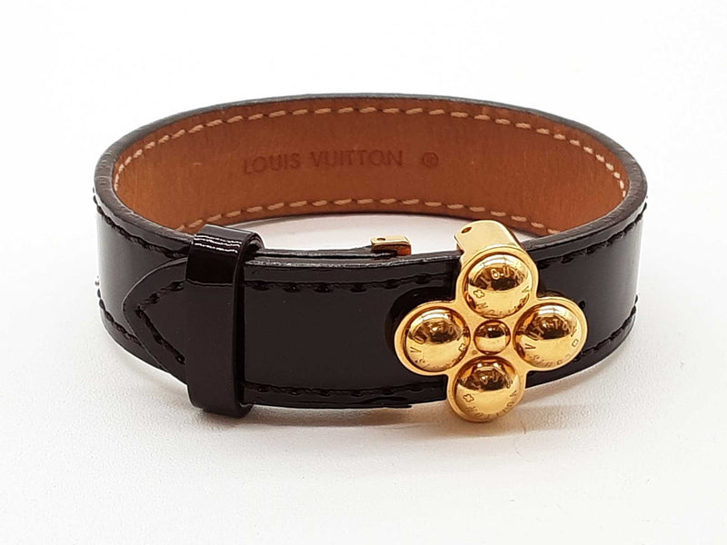 Louis Vuitton Brown Monogram Vernis Patent Leather Bracelet 6.25 In Do1025crde