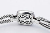 David Yurman Albion 925 Onyx & Diamonds Hinged Bangle Bracelet 25.6g Eb0826wxzsa