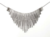 16.25 Cttw Melee Diamond & Silver Fringe Necklace 52.4 Grams 18 Inch Fw1224erxdu