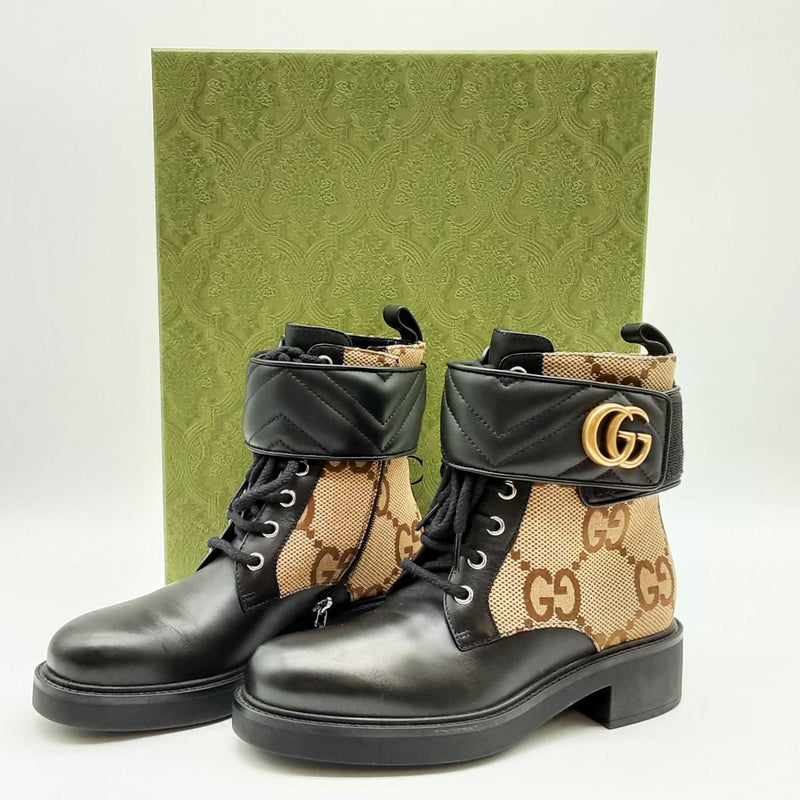 Gucci 678984 Size 6 Matelasse Gg Supreme Lace Up Boots Lh0624wrxde 144 Max Pawn