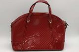 Gucci Red Patent Leather Microguccissima Dome Satchel Bag Eb1026oxzsa