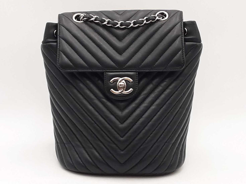 Chanel Chevron Quilted Small Urban Spirit Backpack Black Aa0625ozxzsa