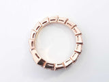 Bvlgari 18k Rose Gold 5.8g Pave 0.8ctw Diamond Serpenti Viper Ring 7 Lh0724prxzde