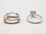 1.96 Ct Lab Grown Heart Cut Diamond 14k Wg 6.3g 2 Set Ring Size 6.5 Do0225lcxzde