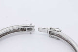 1.95cttw Diamond Hinged Bangle Bracelet 14k White Gold 18.5 Grams Eb0526lrxzsa