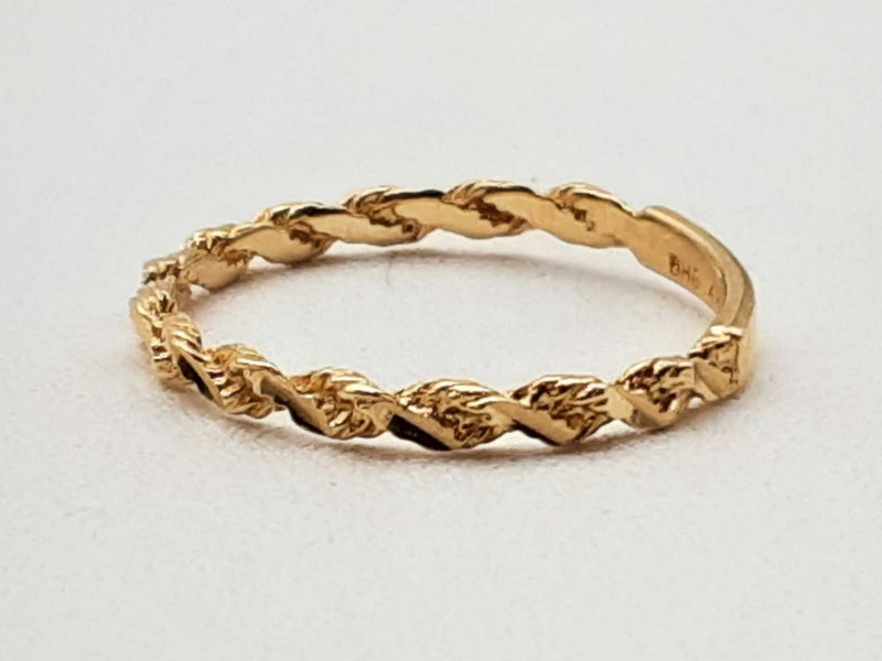 14k Yellow Gold 0.9g Rope Ring Size 6.25 Do1024wxde