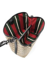 Gucci Emblem Medium Bucket Bag In Beige & Brown Gg Coated Canvas Fw0726rxzdu