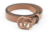 Gucci Brown Leather Belt With Double G Buckle Size 70/28 Eb0726lxzsa