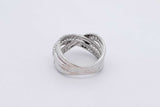 3.0cttw Diamond Criss-cross Ring In 14k White Gold 6.5 Grams Size 7 Eb0626cxzsa