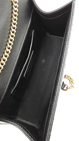 Yves Saint Laurent Envelope Shoulder Bag In Black Matelassé Leather Fw0425czxdu