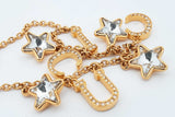 Gucci Script Logo Crystal Star Gold-tone Necklace 16 Inch Eb1225wxzsa
