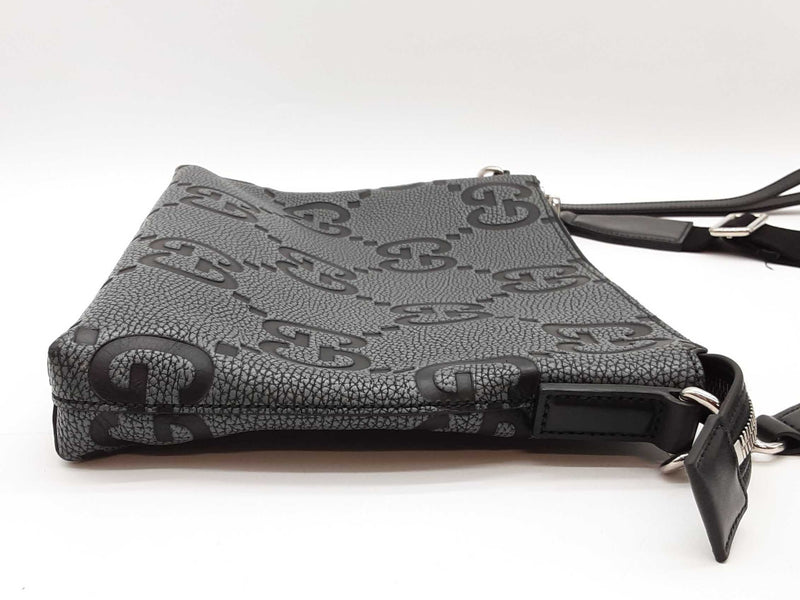 Gucci Jumbo Medium Gg Charcoal Gray Messenger Crossbody Bag Sd1025lozxde