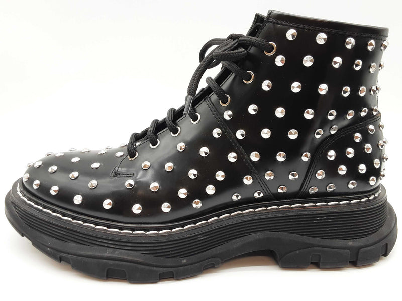 Alexander Mcqueen Black Studded Ankle Boots Size Eu 40 Do0425pxzde