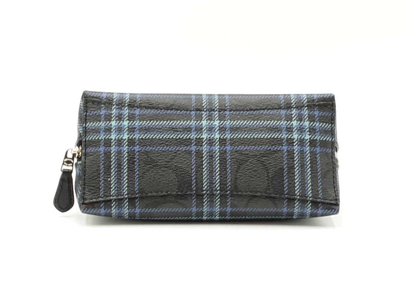 Coach Cosmetic Pouch In Multicolor Plaid Signature Coated Canvas Fw0725pzdu