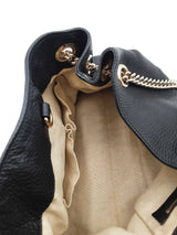 Gucci Black Pebbled Calfskin Soho Chain Shoulder Bag Eb0426wxzsa