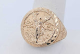 Mexican 50 Pesos "Centenario" Coin Replica Ring 14k Gold 6.8g Size 9 Eb0826poxde