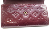 Louis Vuitton Sarah Purple Vernis Monogram Patent Leather Wallet Do0926lorde