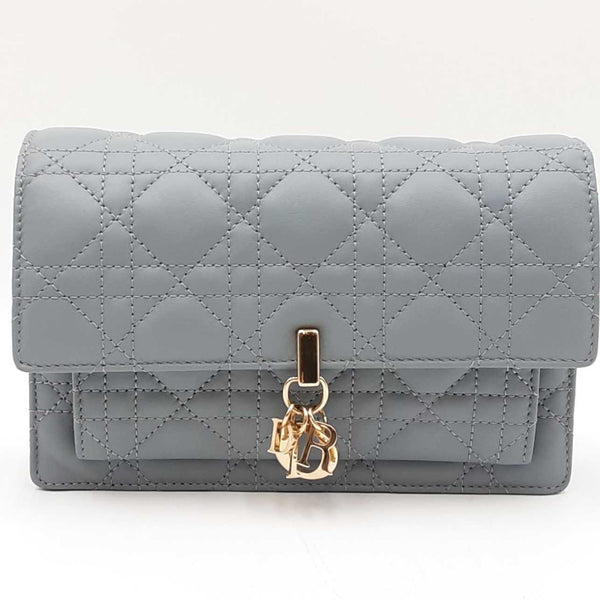 Christian Dior My Daily Dior Pouch In Cloud Blue Cannage Lambskin