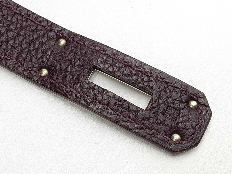 Hermes Birkin 35 Raisin Purple Clemence Palladium Hardware Handbag Do0825exzxde