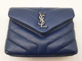 Yves Saint Laurent Loulou Toy Bag In Quilted Denim Blue Leather Fw0926wrxdu