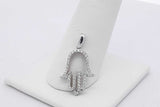 18k White Gold Diamond Hamsa Pendant 1.4 Grams Eb0526lorsa
