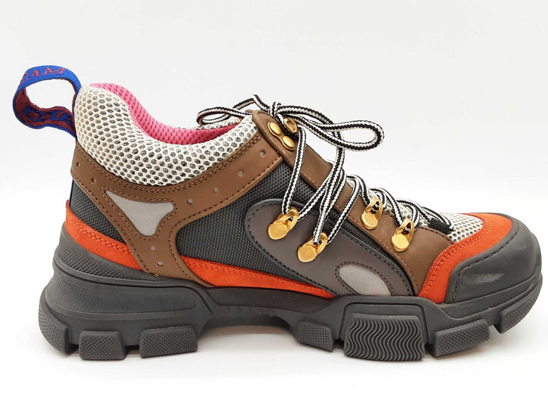 Gucci Flastrek Journey Gray Orange Shoes Size Gucci 38 W Do0625lxzde
