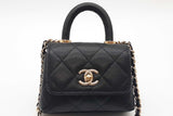 Chanel Quilted Caviar Leather Nano Coco Top Handle Clutch With Chain Eb1125lexzde