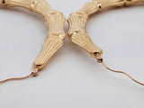 10k Yellow Gold Bamboo Hoop Earrings 13.4 Grams Fw0125pxzdu