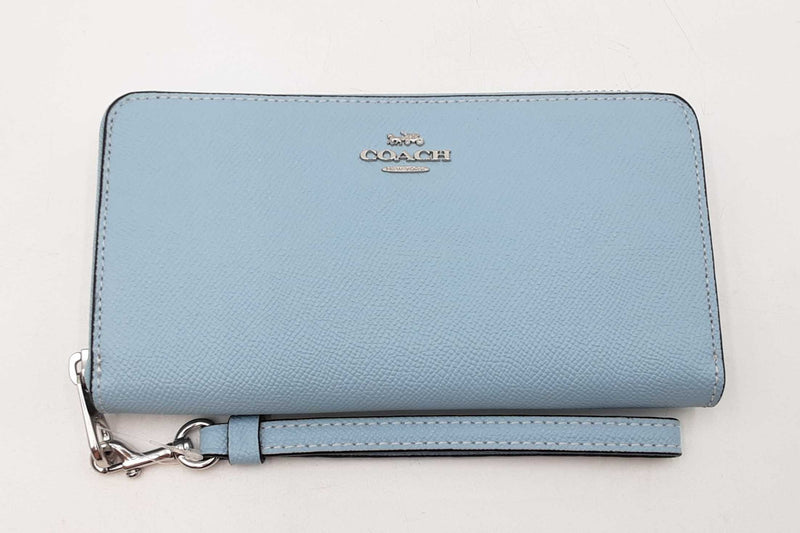 Coach Slim Accordion Zip Powder Blue Wallet Sd0725pzdu