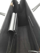 Versace Virtus Black Leather Top Handle Tote Bag Eb0726wxzsa