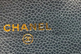 Chanel Navy Blue Quilted Caviar Flap Card Wallet Eb1125pxzdde
