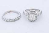 3.07cttw Diamond Wedding Set In 18k White Gold 12.1 Grams Size 7 Eb0926oxxzde