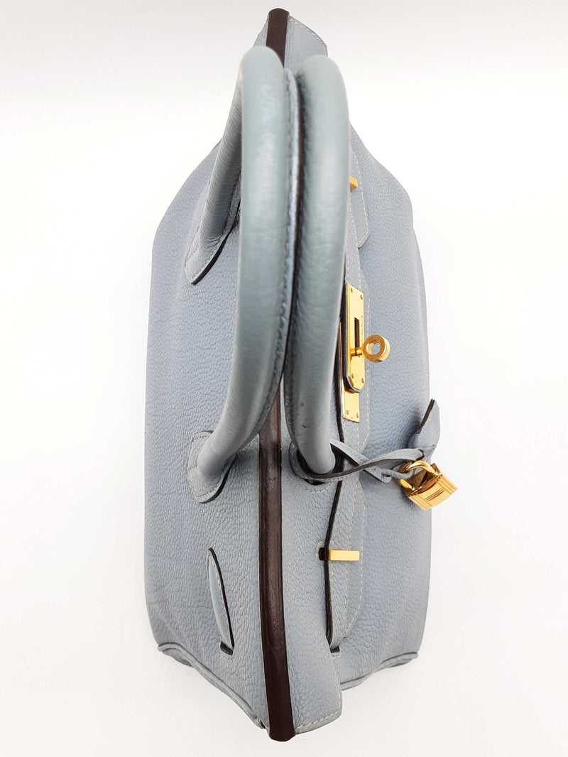 Hermes Birkin 30 Bleu Lin Blue Togo Gold Hardware Handbag Do0725lprxzde